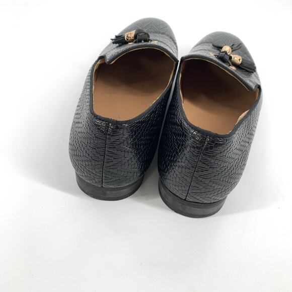 Meijiana Embossed Tasseled Dress Loafers Size 12 Mens Black Slip On Shoes main image 6